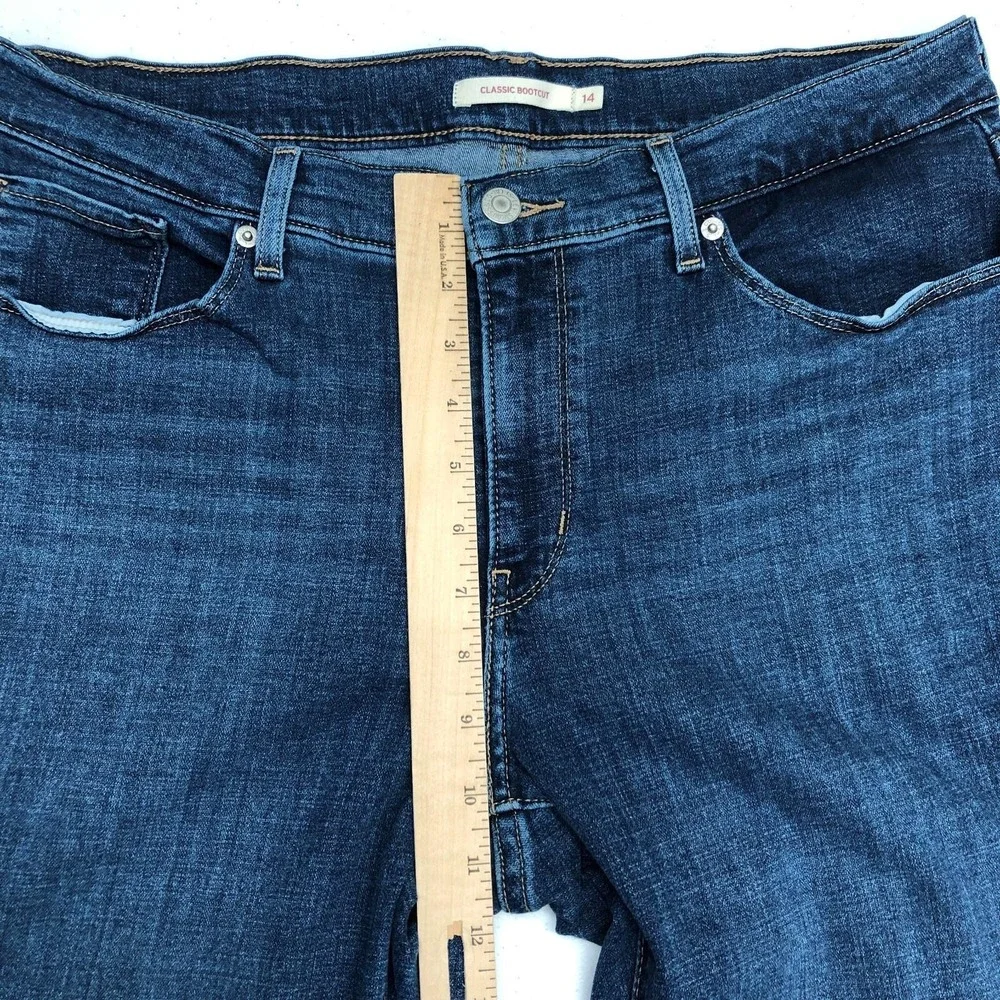 Levis Classic Bootcut Jeans Womens 14M 32x32 Blue Stretch Denim Mid Rise Casual - Picture 9 of 15